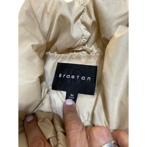 Braetan Women's Puffer Vest High Neck Cream Size Medium - Picture 5 of 6